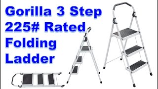 Gorilla Ladders 3-Step Steel 225 lbs. Capacity.  Folding (Review)