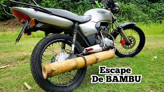 bamboo exhaust on motorcycle