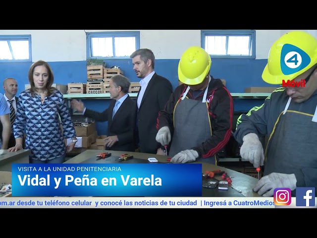 Vidal y Marcos Pe&ntilde;a visitaron talleres y aulas de la Unidad Penitenciaria de Florencio Varela