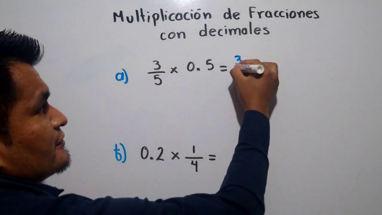 Multiplicación de fracciones con decimales - YouTube