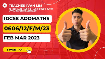 0606/12/F/M/23 | 0606 IGCSE Additional Mathematics Feb/Mar 2023 Paper 22 www.nextgenacademy.co