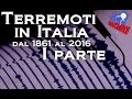 Terremoti in Italia: dal 1861 al 2016 (parte 1)