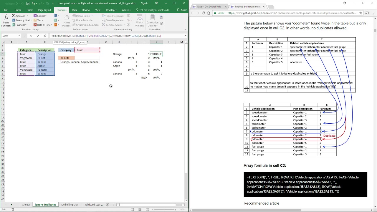 Lookup And Return Multiple Values Concatenated Into One Cell