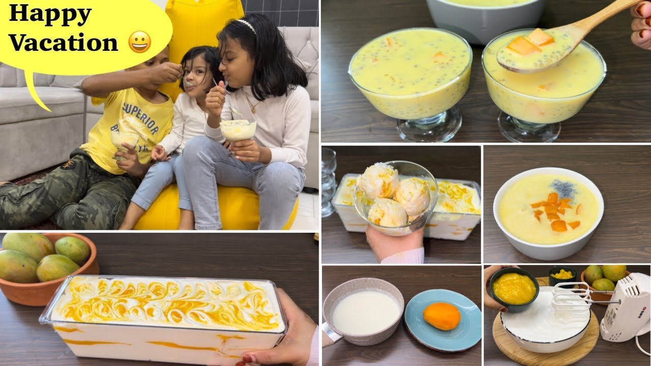 ഇതൊക്കെയാണ് എന്റെ സന്തോഷം🔥ചിരി കണ്ടാൽ പോരെ🥰School Vacation Special| Mango Ice cream recipe malayalam