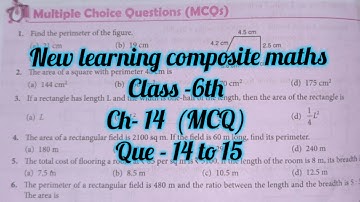 new learning composite maths class 6 chapter 14 mcq| schand maths  6 ch-14  | area perimeter