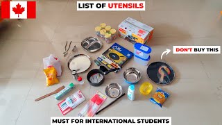 Utensils and Kitchenware Packing For Canada 2021 || Canada packing tips for International students |