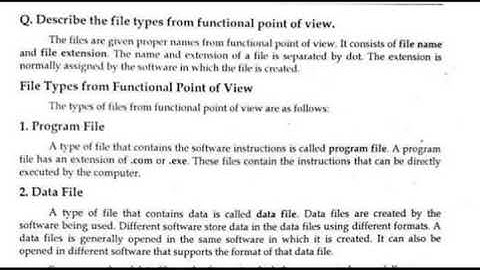 Types of files from Functional point of view