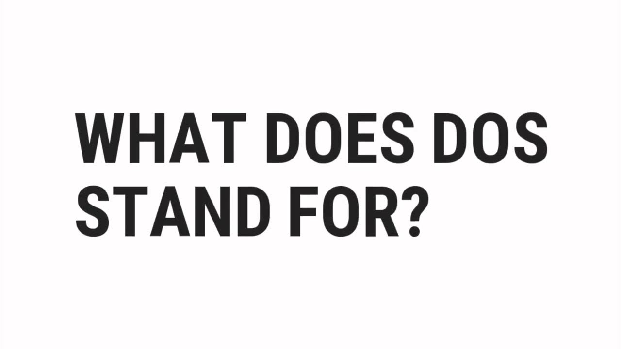 What Does DOS Stand For? Top Quizzes Online YouTube