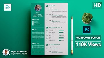 How to Create a CV/RESUME template in Photoshop : ✪ Photoshop Tutorial ✪