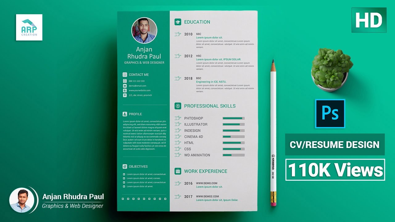 how to make a creative cv in photoshop