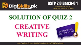 DSTP 2.0 Batch 01 Creative writing Quiz 2 Solution 2022 || DSTP 2.0 Batch 01