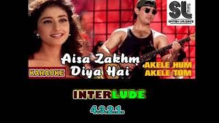 Aisa Zakhm Diya Hai | Clean karaoke with scroling lyrics