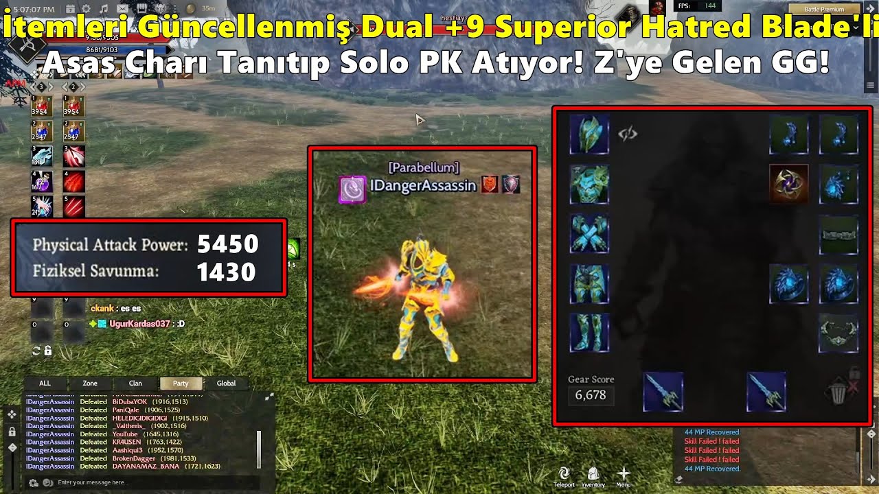 ZeitzquiN - İtemleri Güncellenmiş 5500 AP'li Asas Charı Tanıtıp PK'ya Çıkıyor! | Rise Online