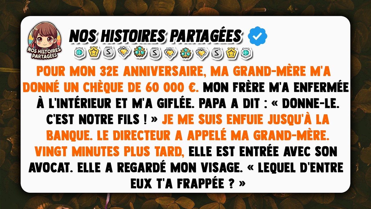 Ce brunch était censé être une célébration. Mon père a levé son verre devant tout le monde, fier de mes deux enfants, et a dit qu'ils m'avaient aidée à lancer ma petite boulangerie. Il n'a jamais...