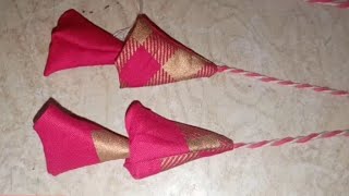 पतली डोरी के साथ fabric लटकण बनाना सिखिये बहुत ही आसान तरीके से/ fabric latkan making idea very easy