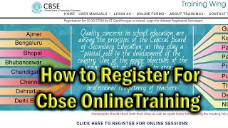 How to Register on CBSE Training Portal / How To Register for CBSE Free Online  Courses