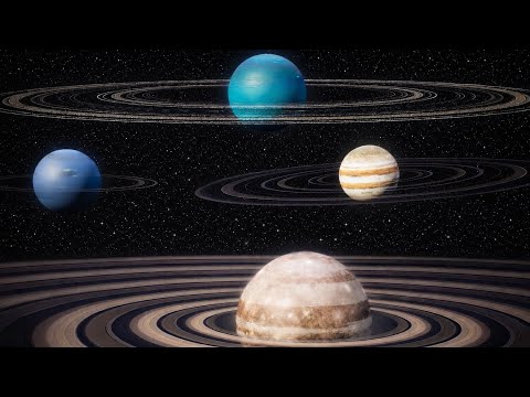 Planet Rings Size Comparison 3D