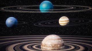Planet Rings Size Comparison 3D