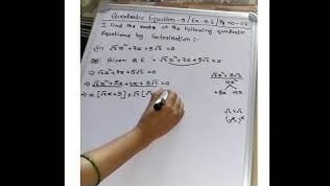 Quadratic Equations Exercise 5.2 1st bit key 1to 4problems
