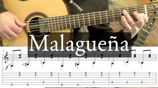 MALAGUENA - Full Tutorial with TAB - Fingerstyle Guitar