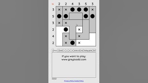 Grey is Odd - Today grids. Solution level 4 6X6 dated 03-29-2024