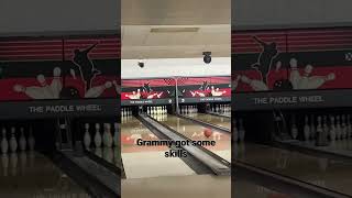 Grandma is bowling