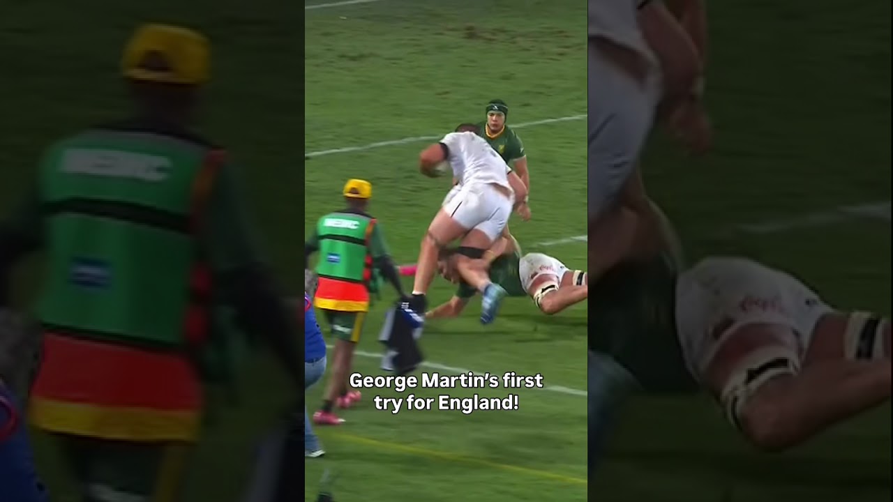 George Martin's first England try 🌹 | #englandrugby