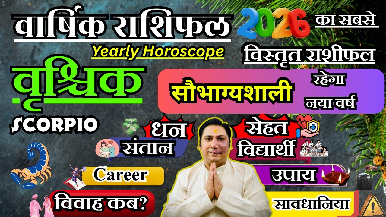 वृश्चिक राशि । वार्षिक राशिफल 2026 कैसा रहेगा ये साल सटीक भविष्यवाणी | Vrischik Rashi 2026 | Scorpio