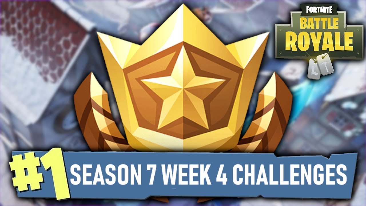 Fortnite WEEK 4 CHALLENGES GUIDE! Launch Fireworks Locations, NOMS Letter - (Battle Royale Season 7)