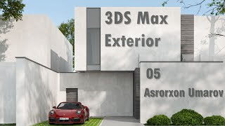 3DS Max dasturida Minimalism uslubidagi uy loyihasi. 5-qism