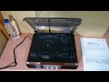 木目調 レコードプレーヤー コンパクト