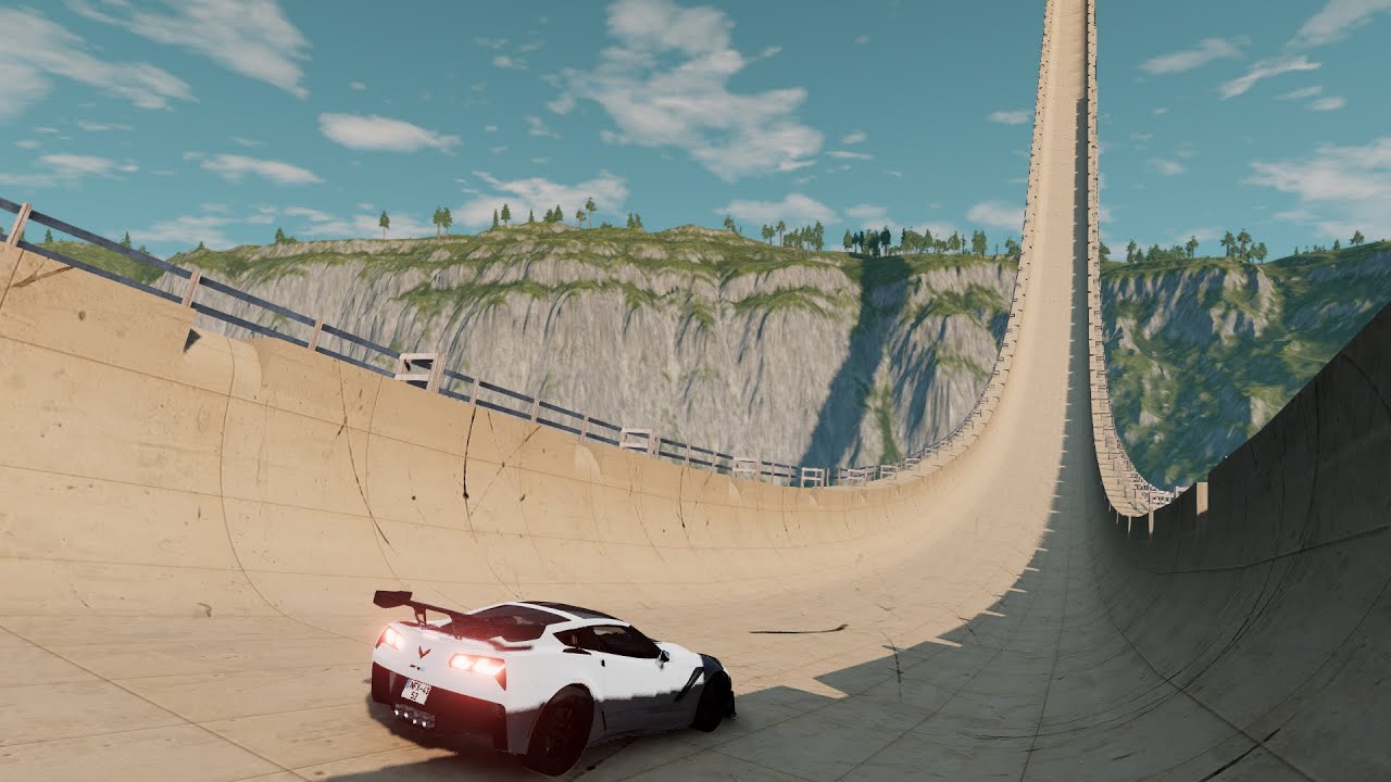 Cars vs Giant Ramp #1 – BeamNG.Drive - YouTube