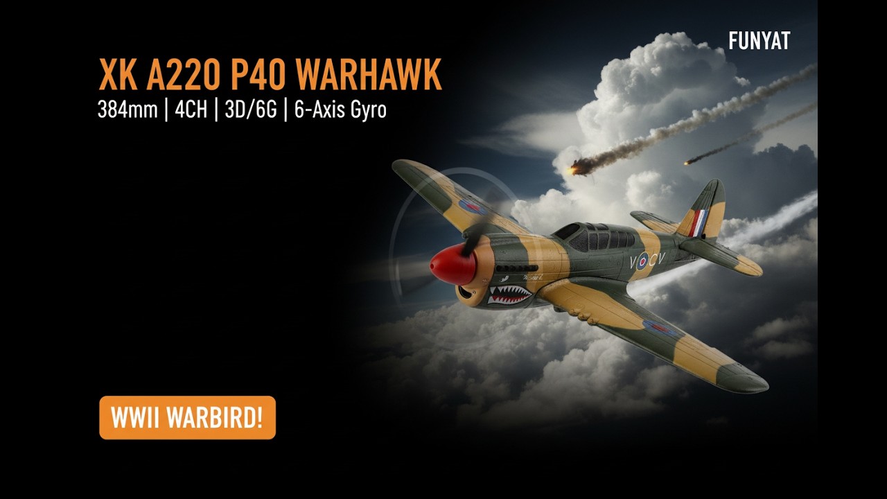WLtoys XK A220 P40 RC Airplane 4CH 3D/6G 6-Axis Gyro EPP Fixed