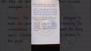 A Funny Man Question Answer | Class 7 English Poorvi Unit 2 Poem #class7english #class7 #class7poem