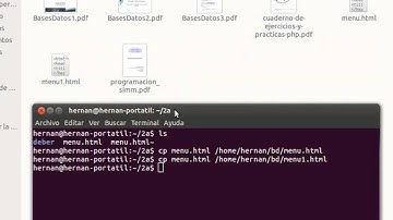 Uso del comando cp y mv en la terminal de ubuntu