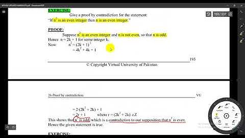 MTH202 Lecture 26 (Proof By Contradiction) (Short and detailed)