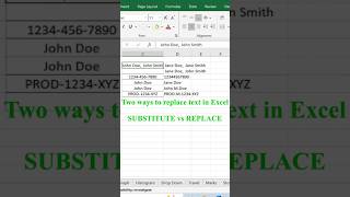 Excel Text Replacement: SUBSTITUTE vs REPLACE in 60 Seconds