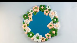 Easy Diy cute clay flower mirror || clay decoration |