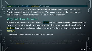 Understanding the export declare function vs. export function in TypeScript Declaration Files