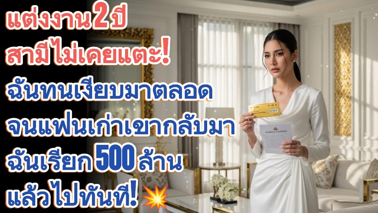 แต่งงาน 2 ปีสามีไม่เคยแตะ! พอแฟนเก่าเขากลับมา ฉันเรียก 500 ล้านแล้วไปทันที!