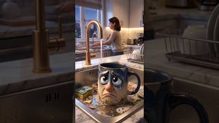 Sad tea cup story ☕💔😭| AI 3D animation shorts #shorts