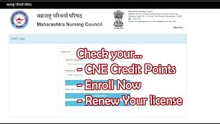 Check Your CNE, Maharashtra Nursing Council For Renewal