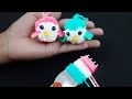 Easy Pom Pom Penguin Making Idea with Fingers - How to Make Penguin with Yarn - DIY Pom Pom Penguin