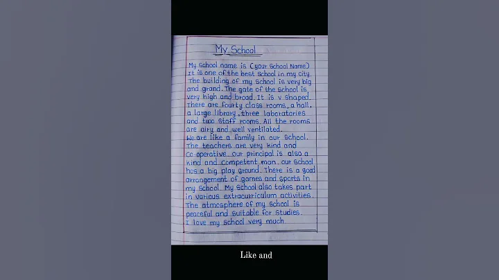 my school essay in english || my school essay || handwriting || learn creative handwriting || #yt