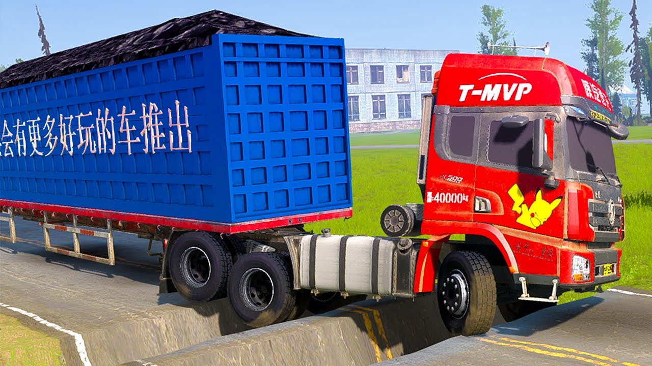 Spintires Mudrunner - Mod Truck Vs Extreme Broken Road With Speed Bumps | Driver Skills Gameplay18