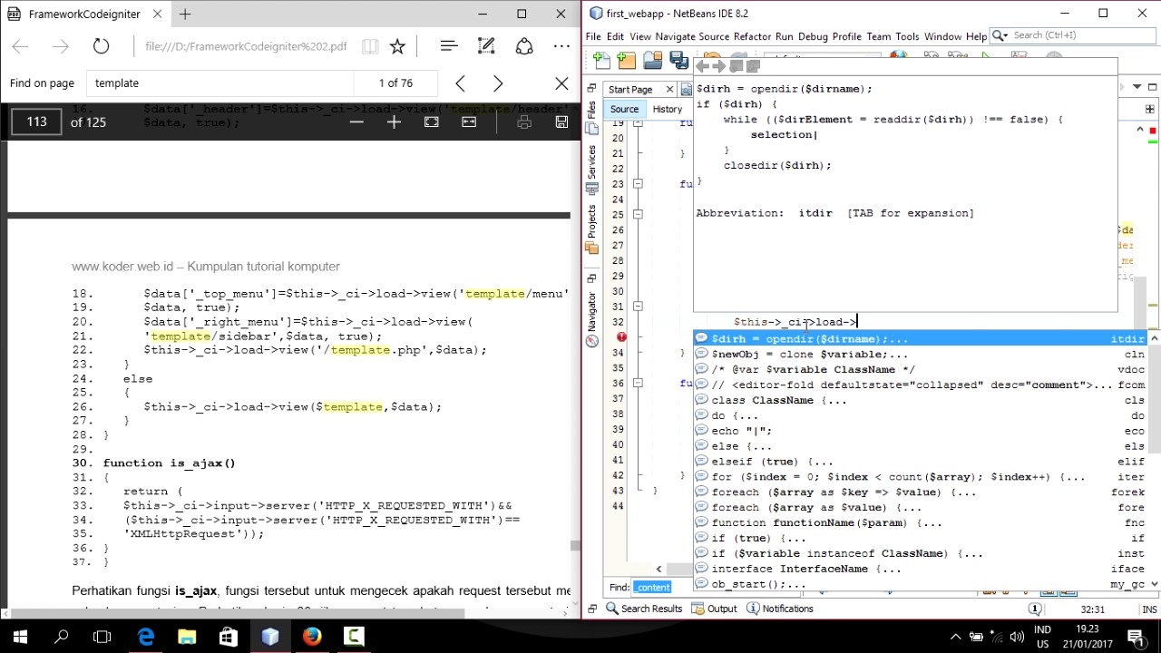 Tutorial Codeigniter 3 - 3.2 Simple Templating + AJAX Part 2 - YouTube