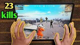 Hello friends in this video i am playing pubg mobile with apple ipad
pro and using 6 fingers claw handcam. landing military base where all
pu...