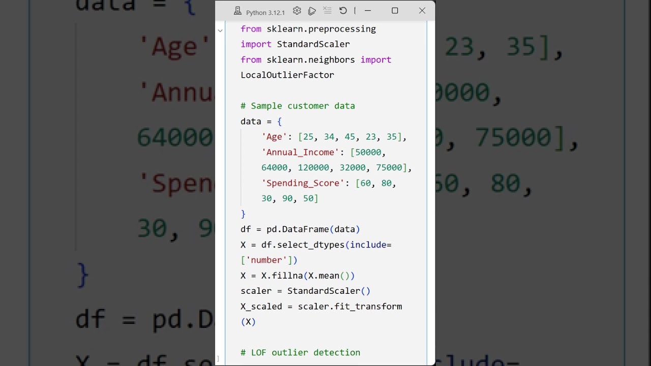 06 Local Outlier Factor (LOF) Outlier Detection in Python: Customer Data Example