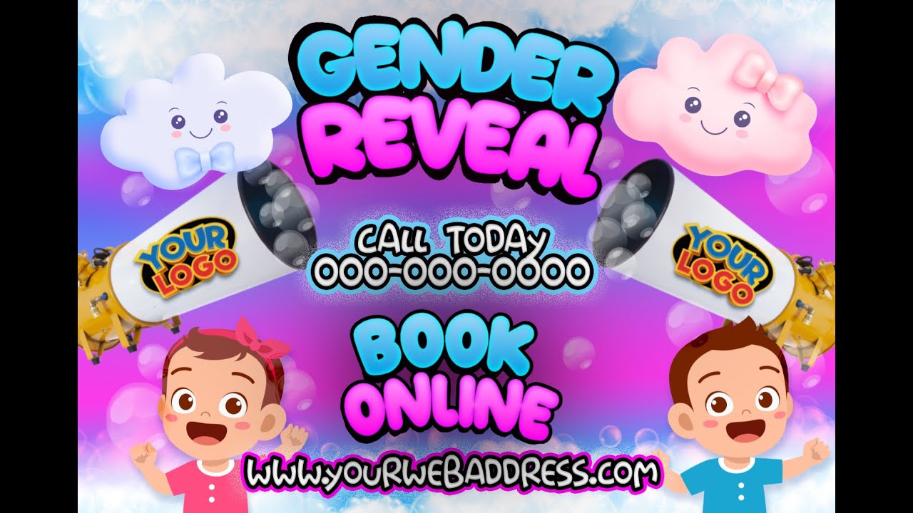 Bouncy castle Network - Gender reveal foam party animation