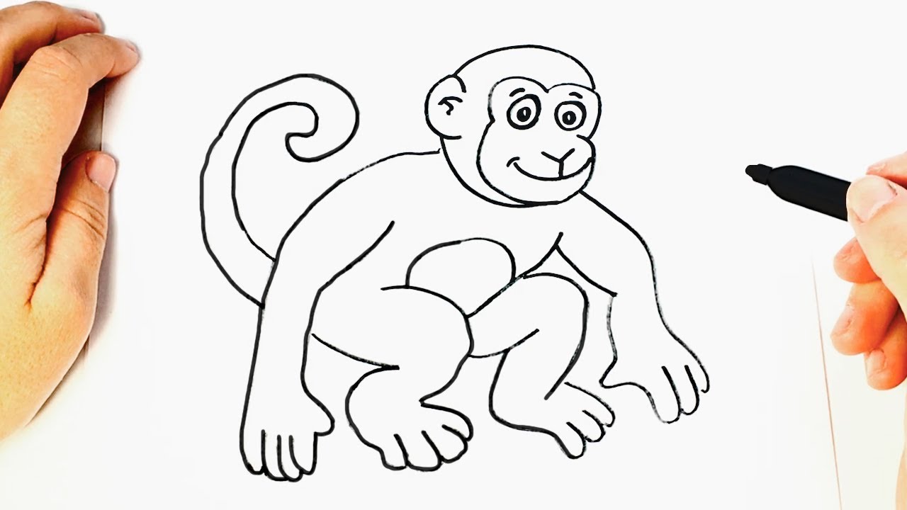 How to draw a Monkey Step by Step Monkey Drawing Lesson - YouTube.